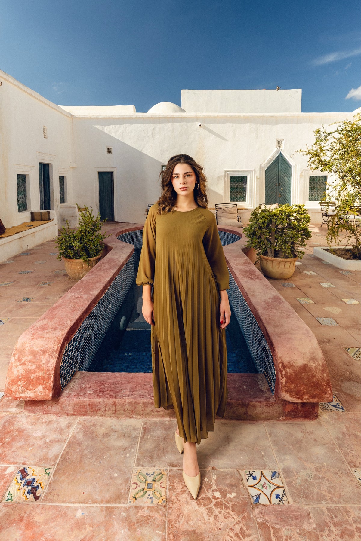 Pleated Maxi Dress