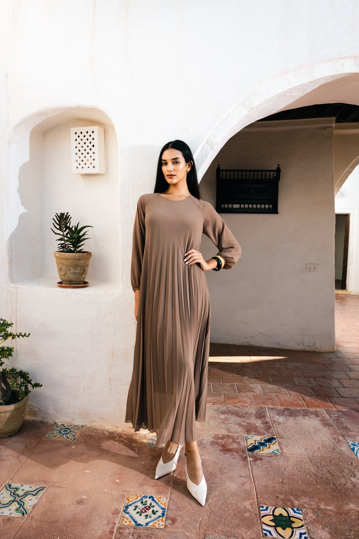 Pleated Maxi Dress