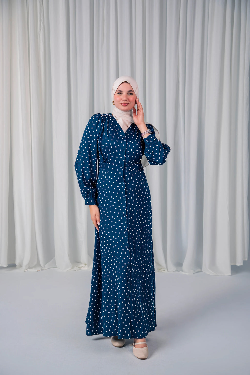 Blue Polka Dot Dress – Salma Collection