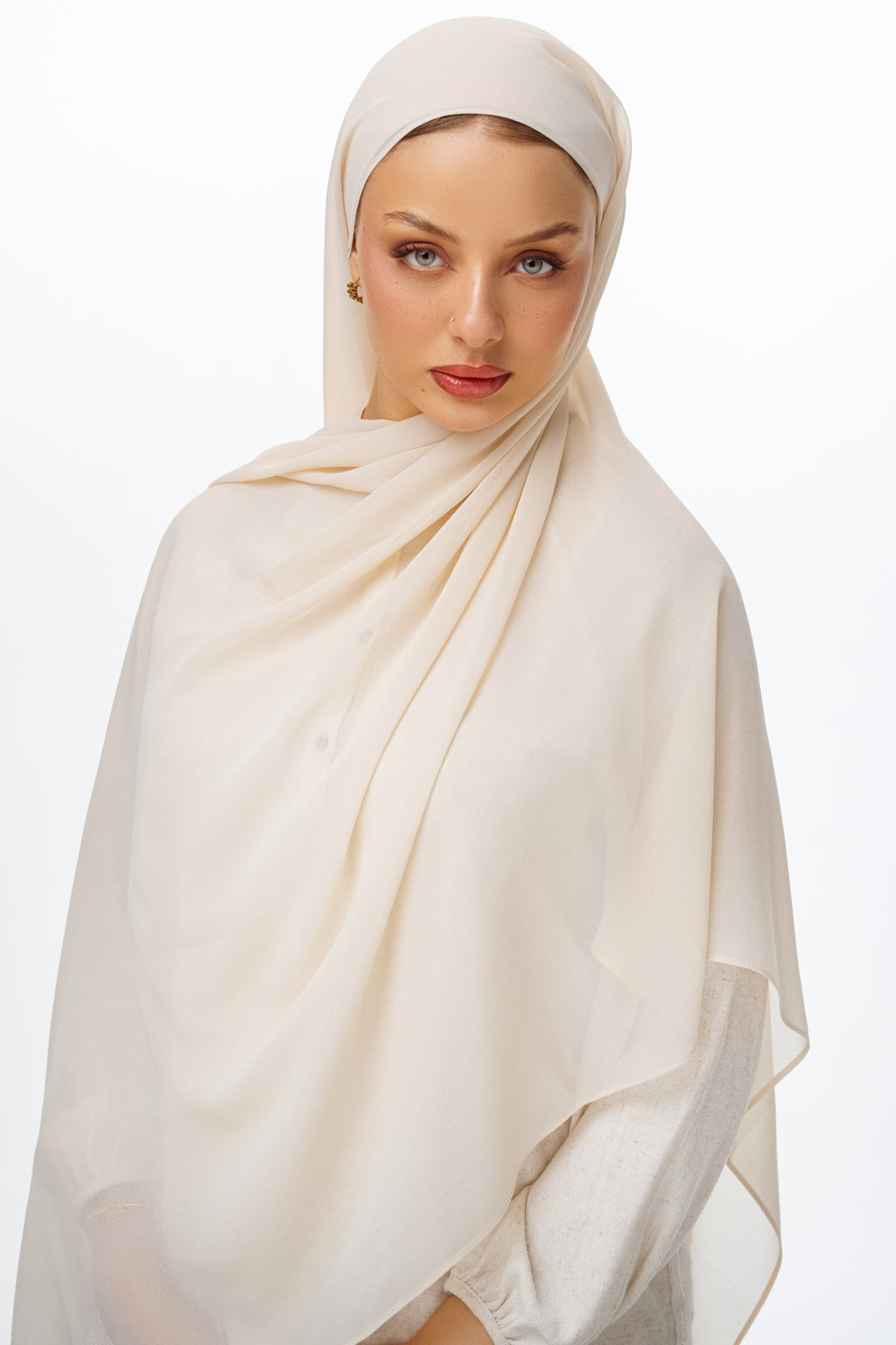 Ivory Chiffon Scarf