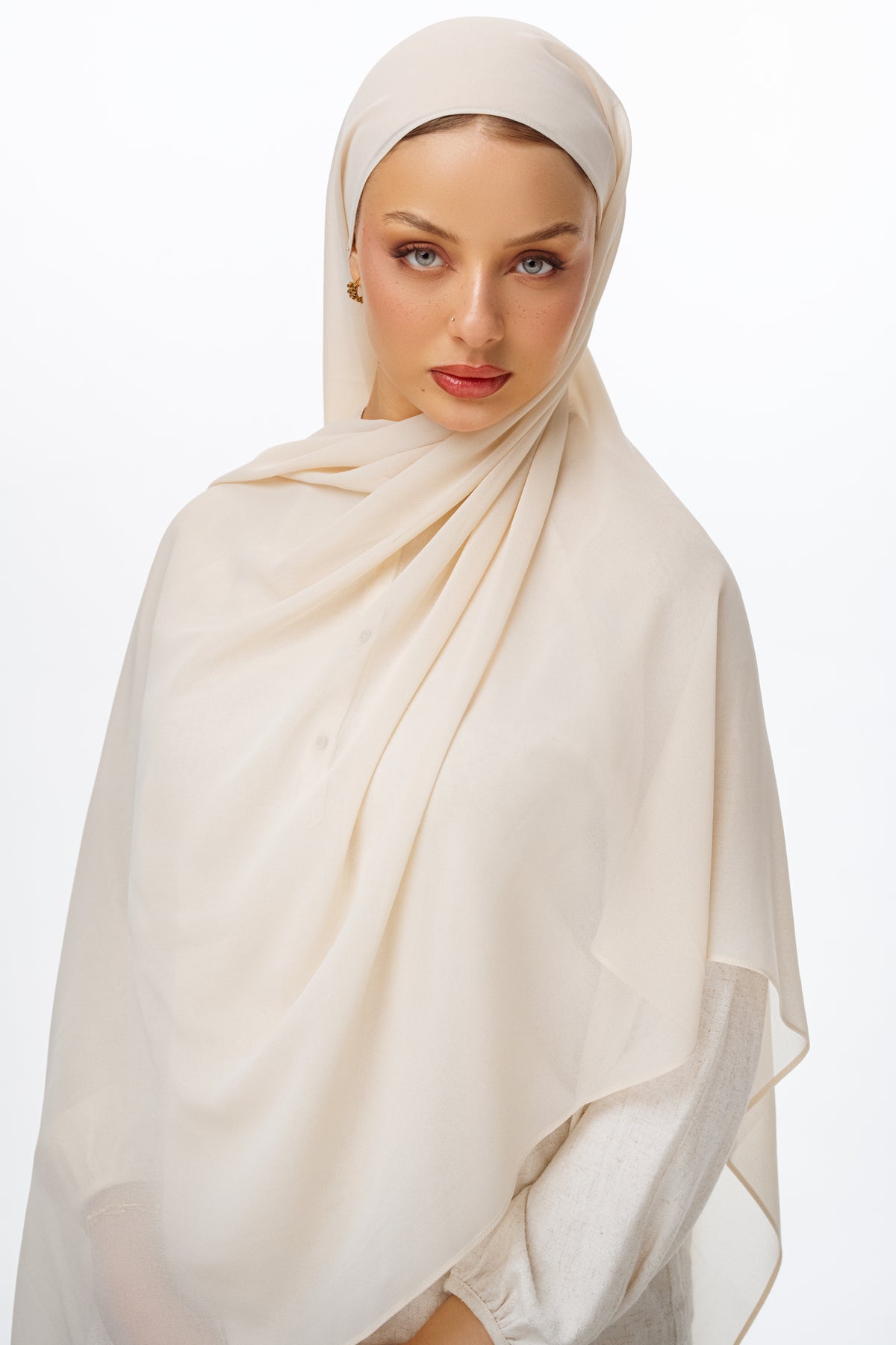 Ivory Chiffon Scarf