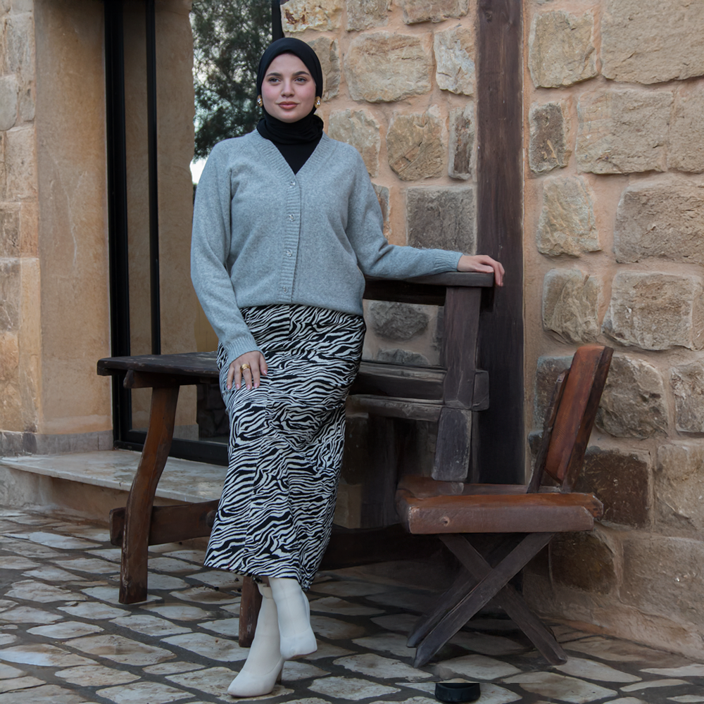 Denim Skirt Zebra