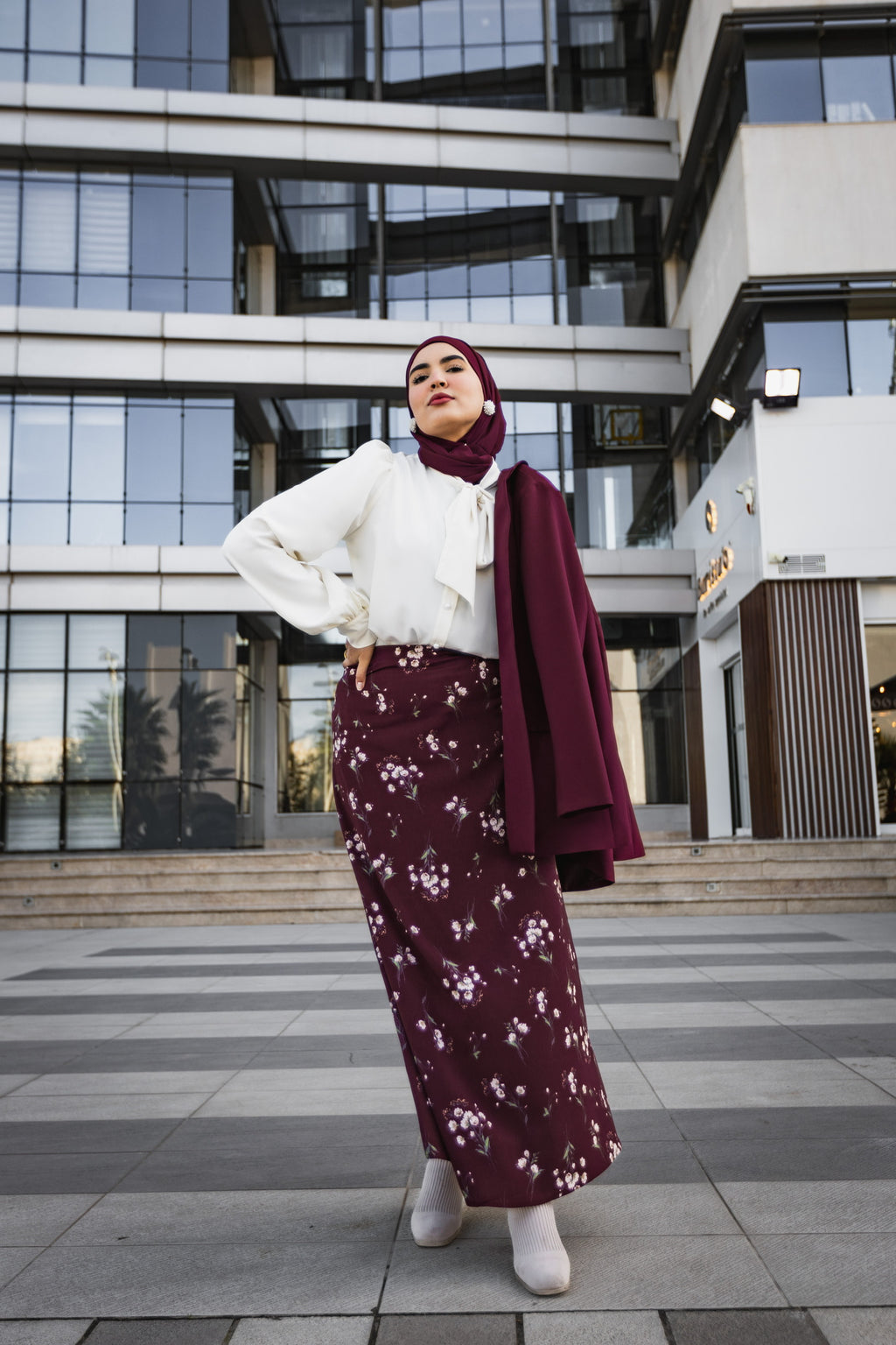 Merlot Blossom Skirt