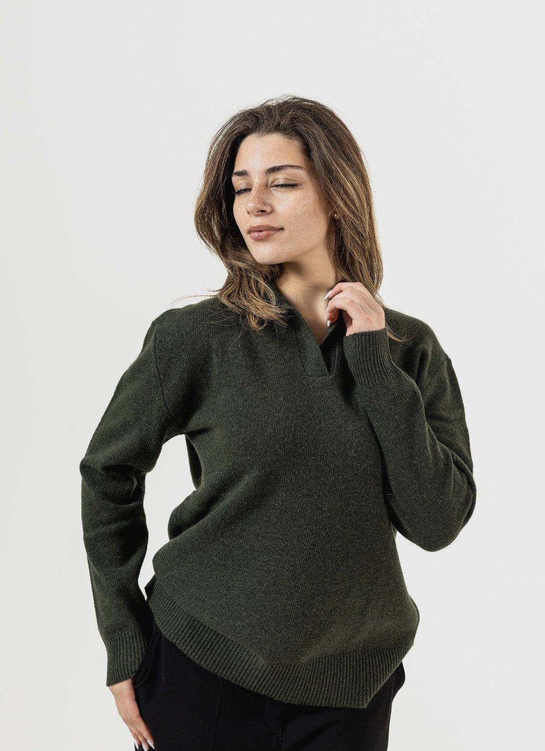 Cozy polo knit